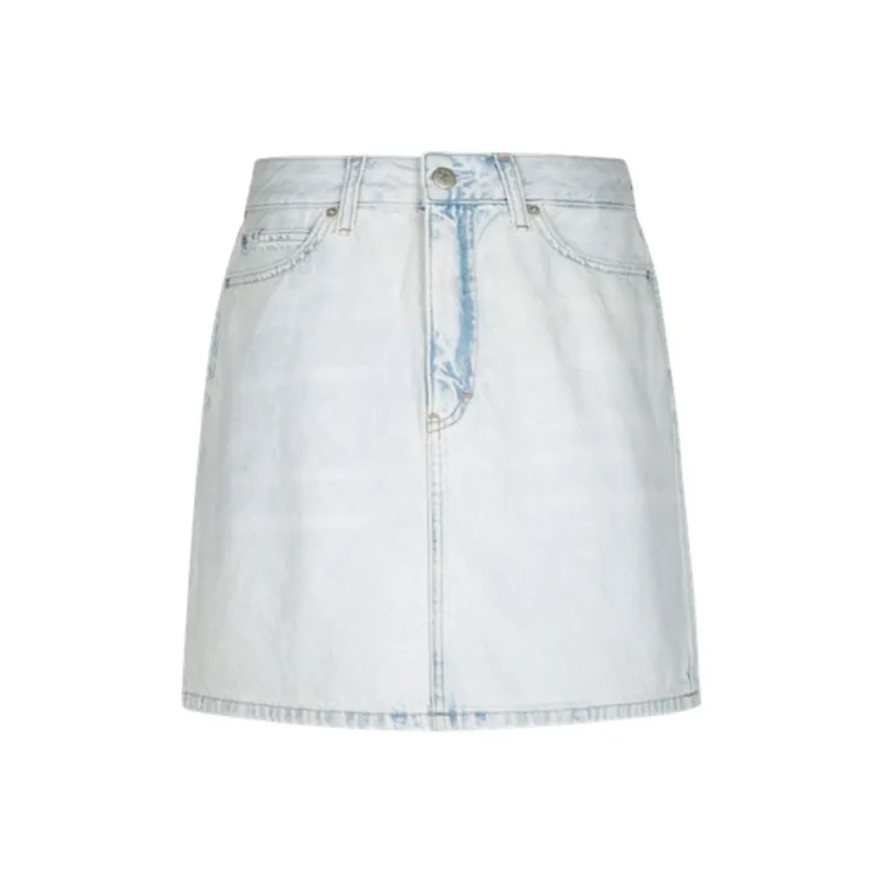 Calvin Klein Denim Short Skirts Women's Denim Light Blue-0