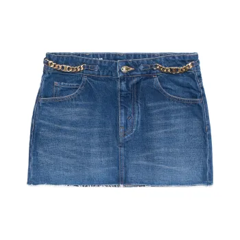 CELINE Mid Rise Chain Detailed Mini Skirt