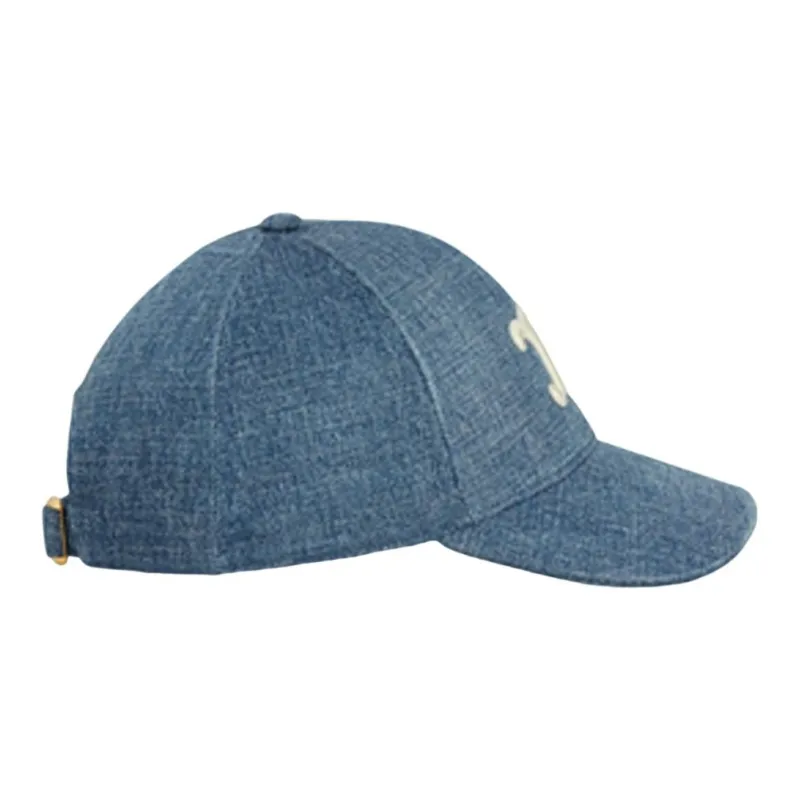 CELINE Triomphe Baseball Cap In Denim Union Wash-2