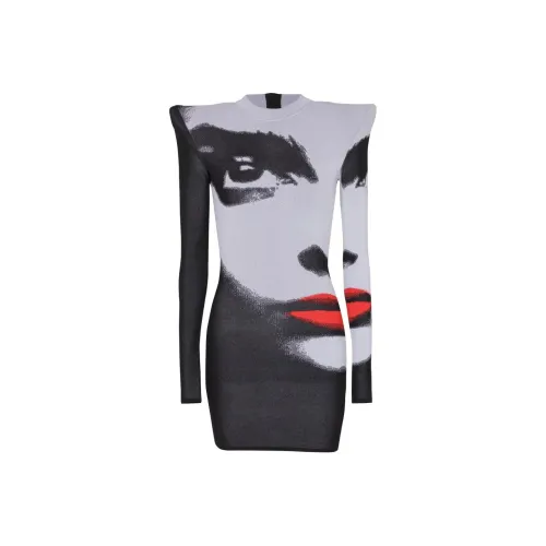 BALMAIN Face motif Mini Dress