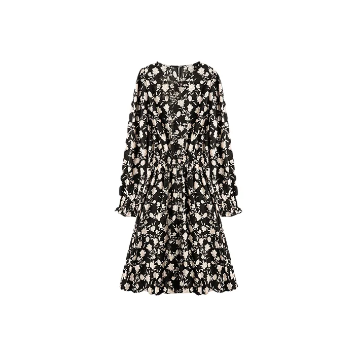 Still Quiet Long Sleeved Dress Women's Black-0