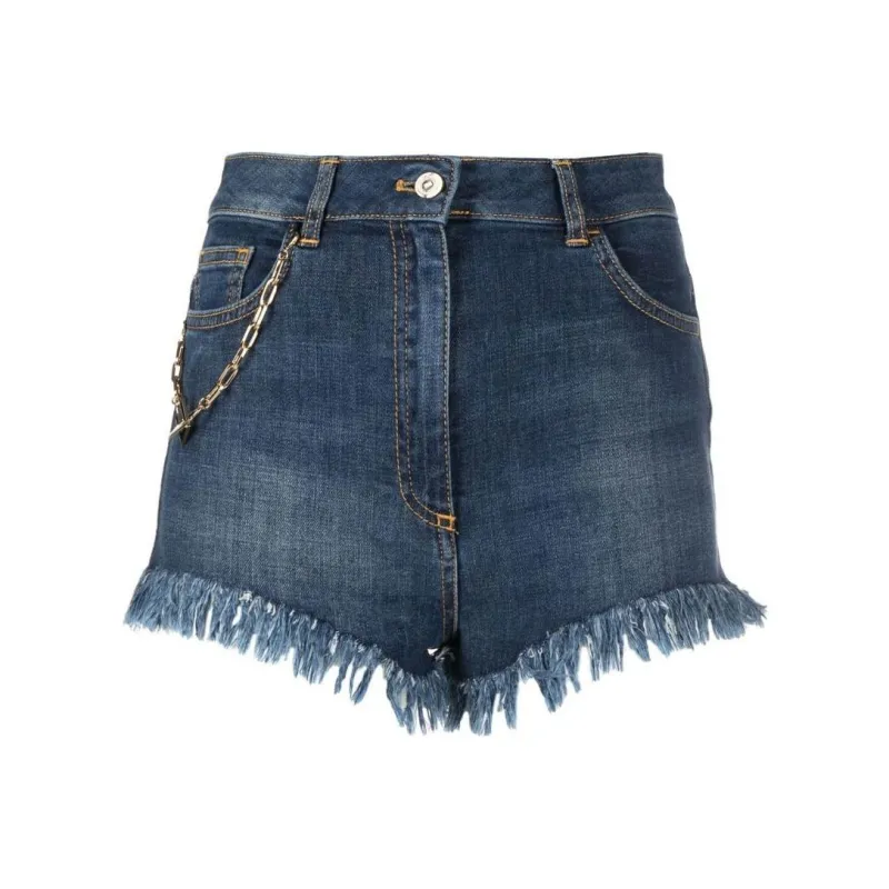 Elisabetta Franchi Denim Shorts Women's Blue-0