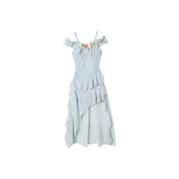 SECFLY OFFICIAL Slip Dress Women's Light Blue