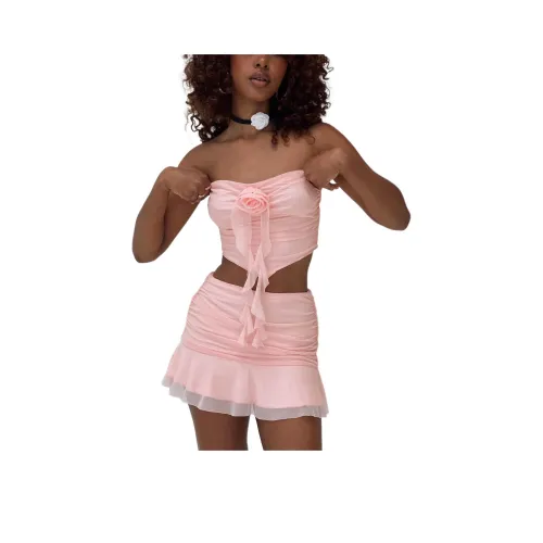 PRINCESS POLLY EDAN RUFFLE SET Skirt Set Women's PINK/Pink