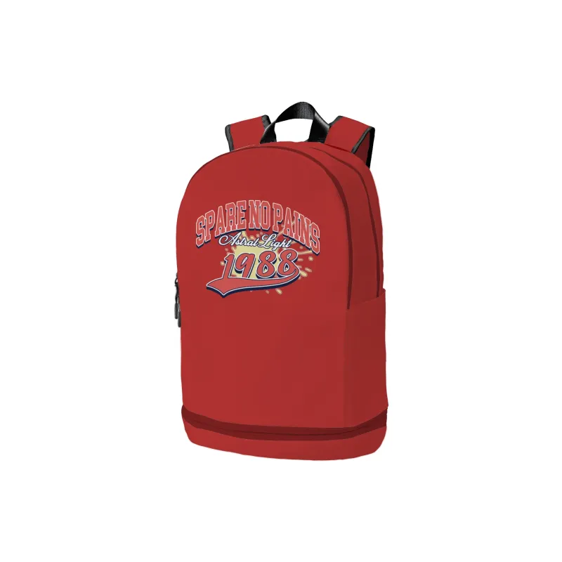 Spare No Pains. Polyester Backpack Regular Unisex Red/White-1