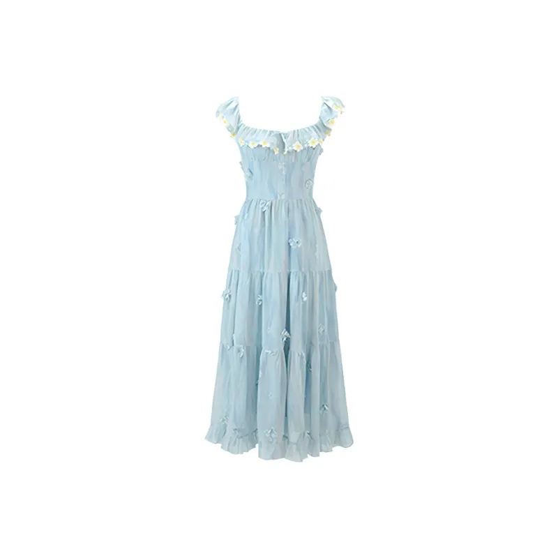 COVT Sleeveless Dress Women's Aqua Colorful Blue-0