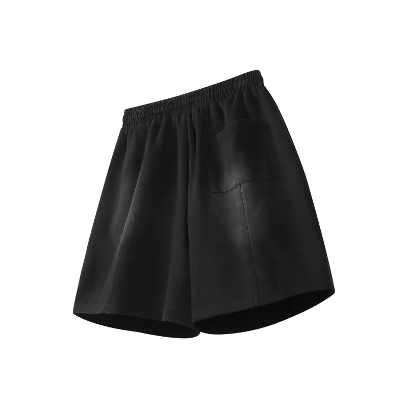 Qnxeey Denim Shorts Unisex Black-1