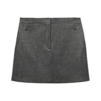 ZARA Casual Short Skirts Women's Zebra Print Gray