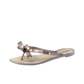Valentino Rockstud Flip Flops Women's Pink Purple