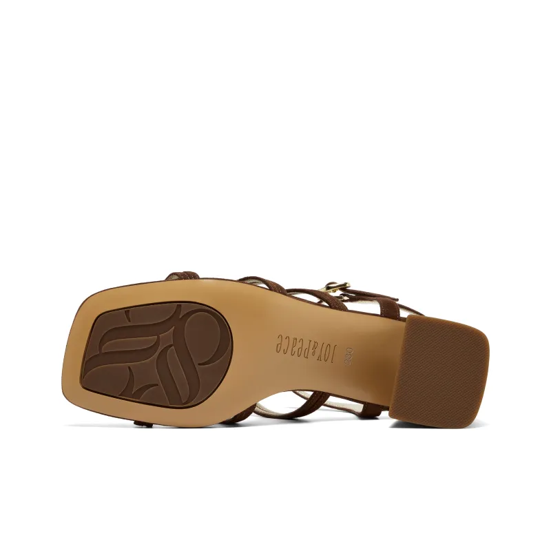 Joypeace Wishing Stone Roman Sandals Women's Coffee-4