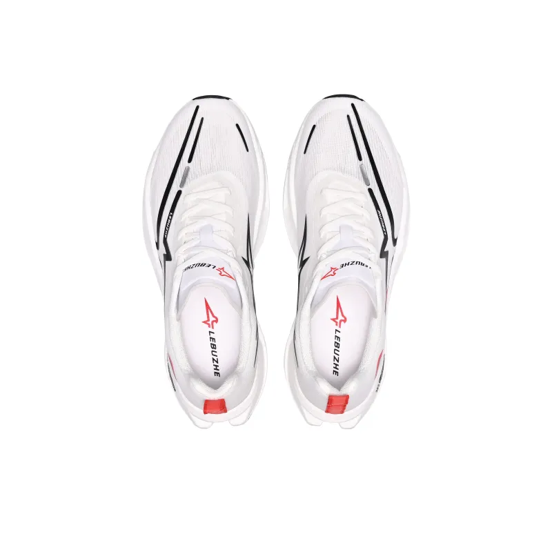 LEBUZHE Running Shoes Unisex Low Top White, Black-3