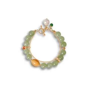 RIXIANGWAN Bracelets Pale Greenish White Jade Unisex