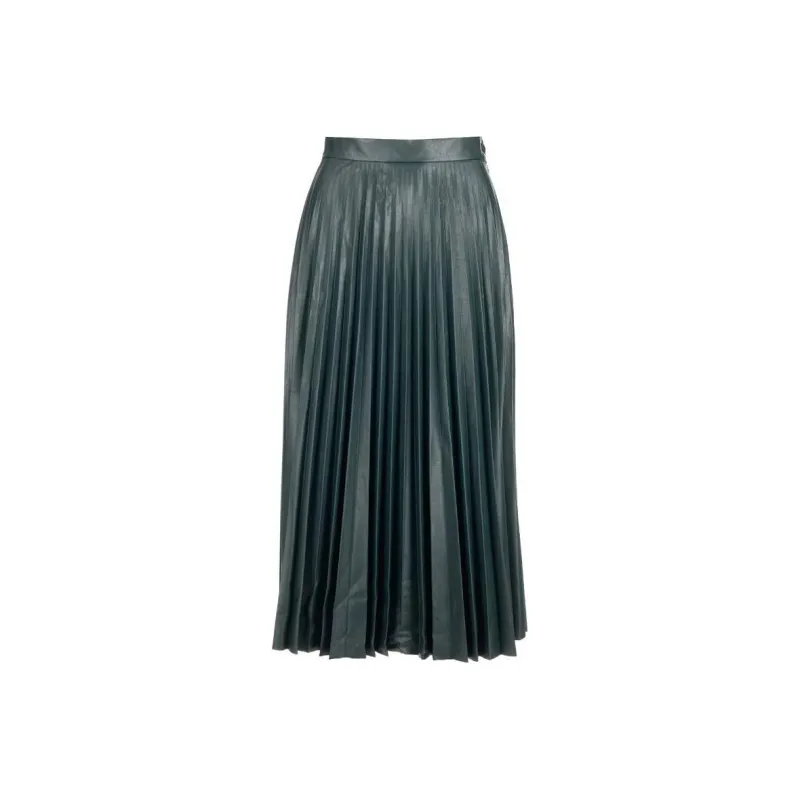 MM6 Maison Margiela Faux leather Pleated Midi Skirt-0