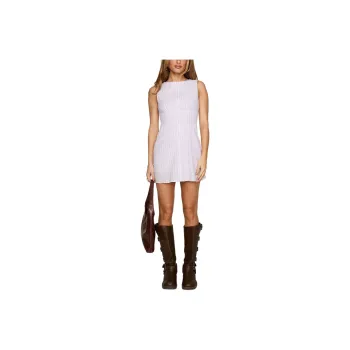 PRINCESS POLLY BOOKED AND BUSY ROMPER Sleeveless Dress Women's Lilac Stripe/Light Purple Stripes