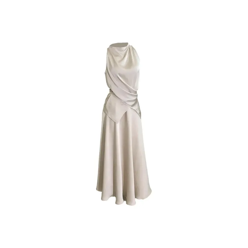 AFGGD Sleeveless Dress Women's Camel-0