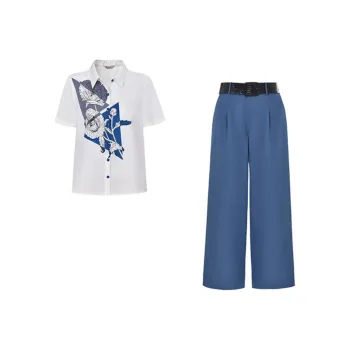 DIFFIE RIEGER Casual Suit Women's Blue