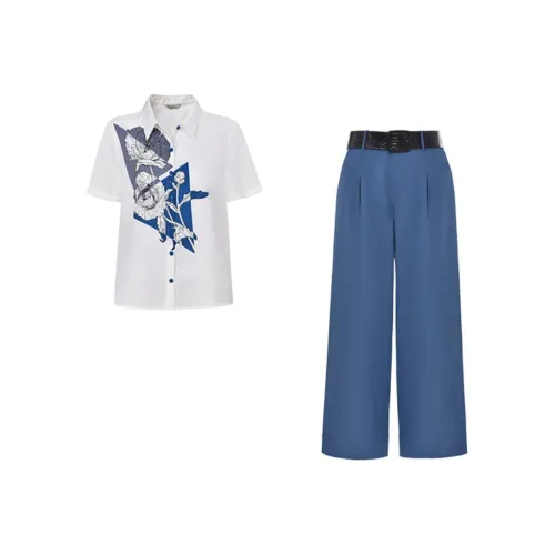 DIFFIE RIEGER Casual Suit Women's Blue