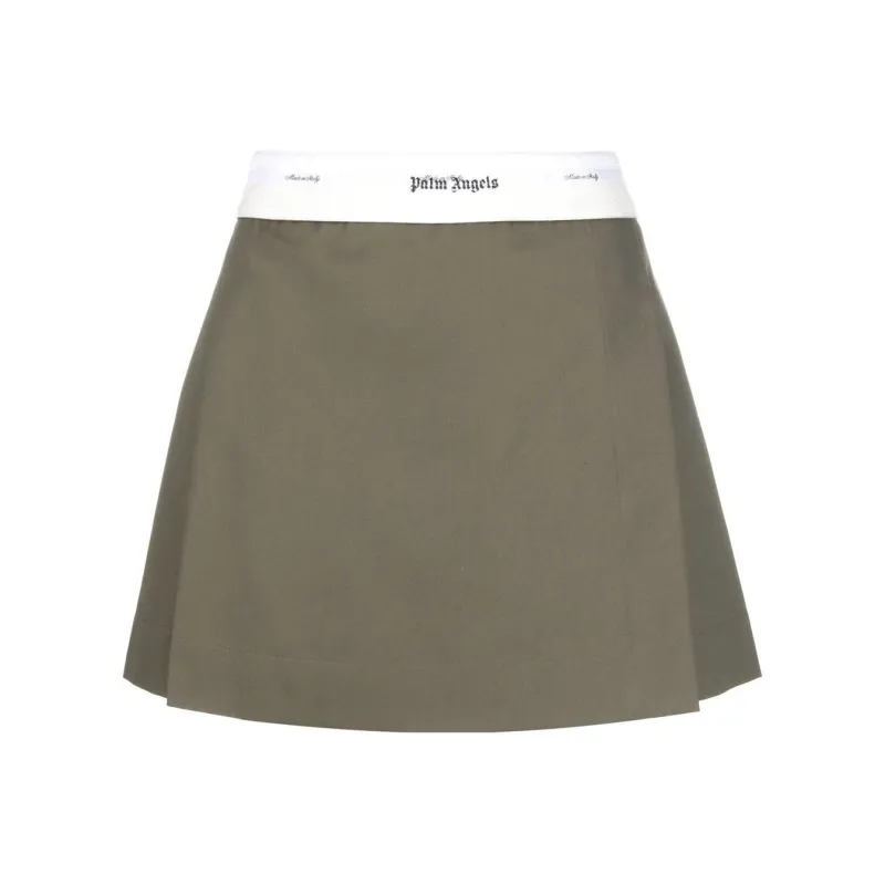 PALM ANGELS Casual Long Skirts Women's Gray Green-0