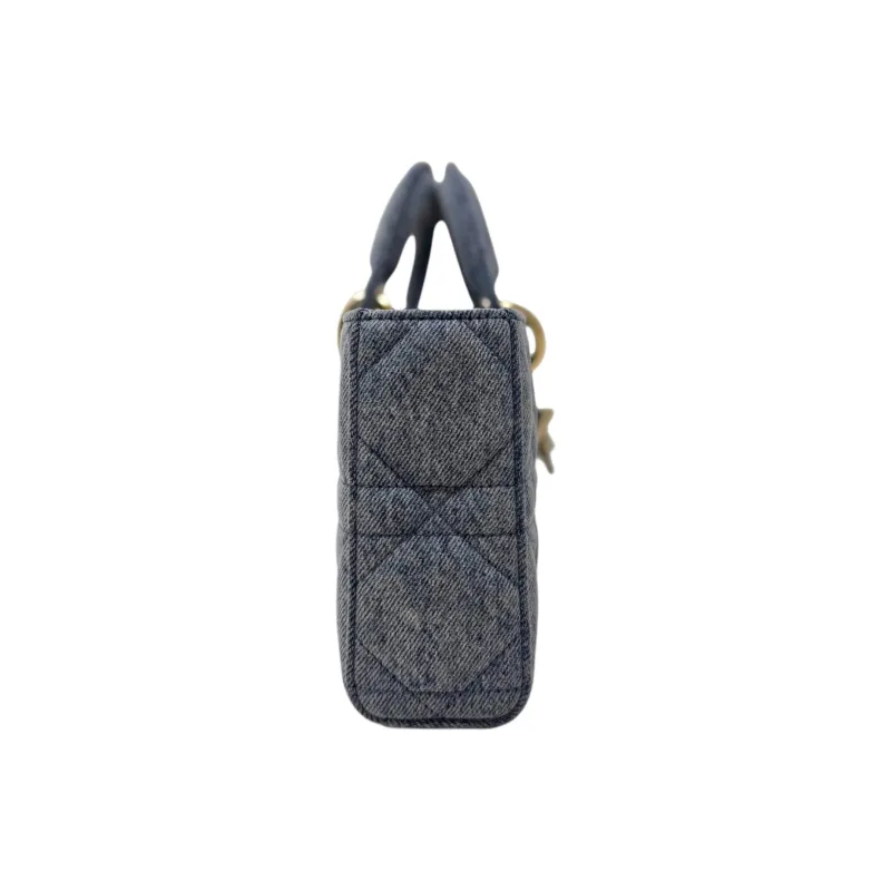 DIOR Lady Dior Denim Canvas Lady Dior Bag Handbag Women's Denim Blue-4