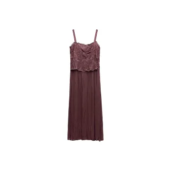 ZARA ZW Series Slip Dress Women's Burgundy