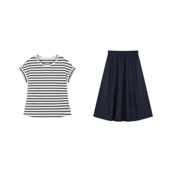 Mo Han Yi Mei Skirt Set Women's Navy Blue
