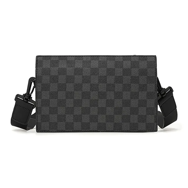 Old Man's Head Synthetic Leather Shoulder Bag, Crossbody Bag Men's Black-1