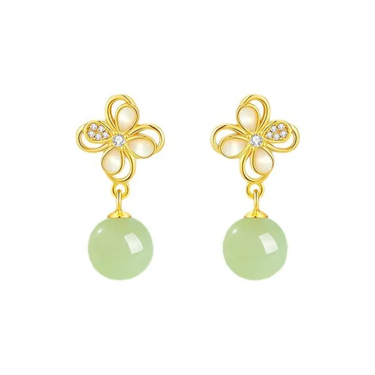 VIVIWELL Earrings Green Jade Women's-0