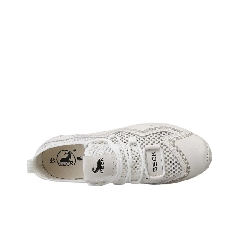 BECK Cushioning, Slip Resistant, Abrasion Resistant, Breathable Coverage Low Top Casual Shoes Men's Ecru-4