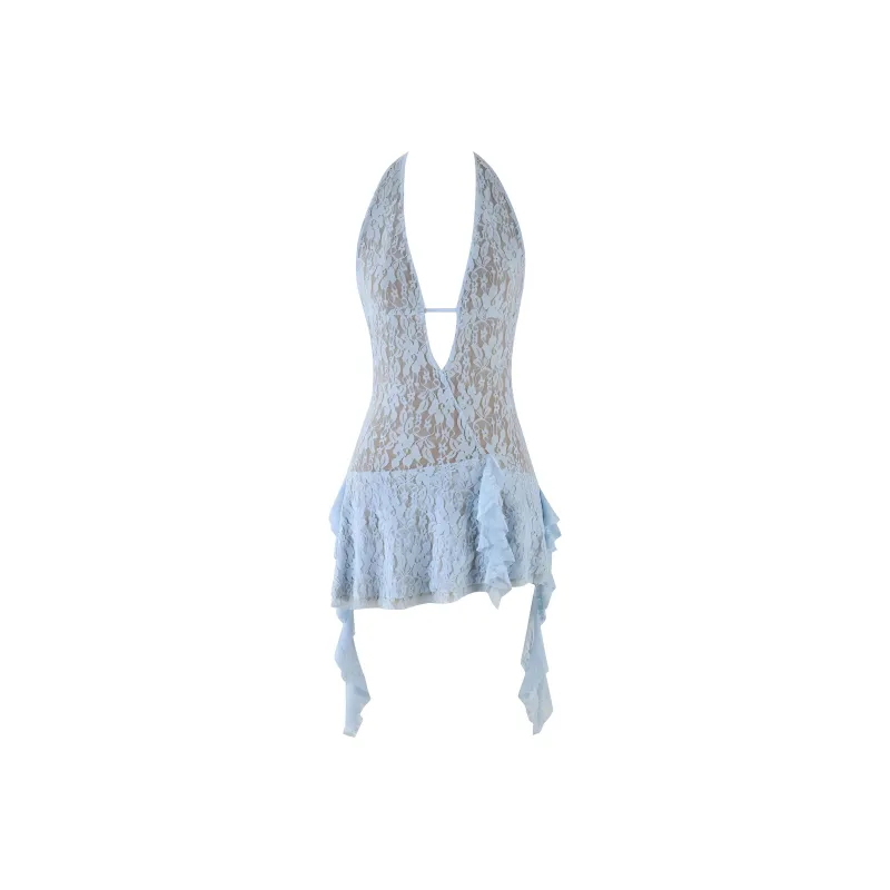 I.AM.GIA IRISIA LACE MINI DRESS Sleeveless Dress Women's Ice Blue-0
