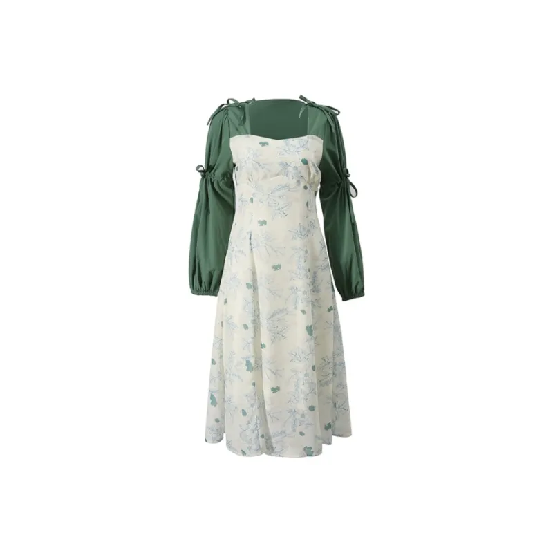 KYKW Long Sleeved Dress Women's Green-0
