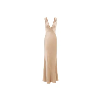 SAINT LAURENT Cross-Back V-Neck Dress