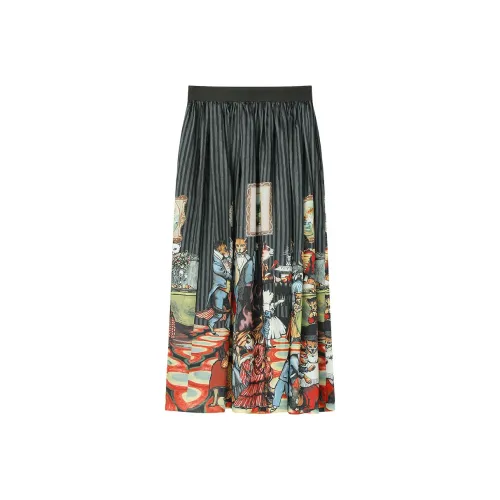 ELF SACK Casual Long Skirt Women's Palace Black