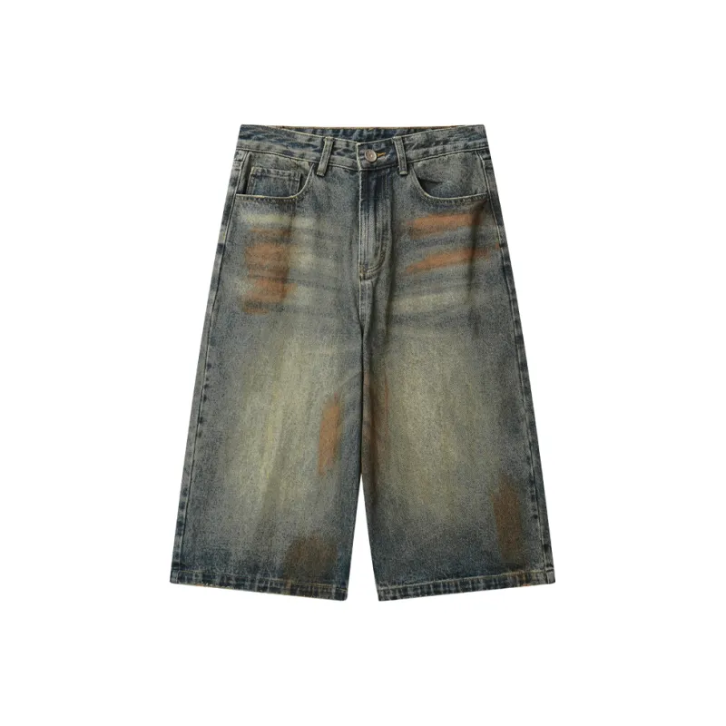 HKRXEC Denim Shorts Unisex Nostalgic Blue-0