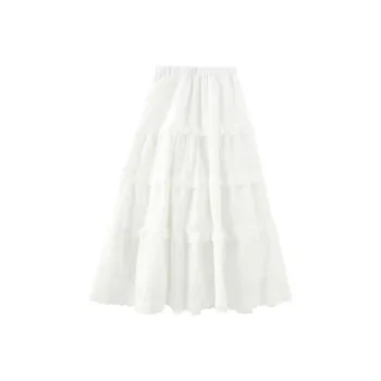 Miss Chipmunk Casual Long Skirt Women's White