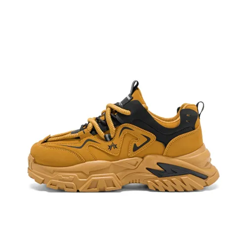 TELENT Slip Resistant And Abrasion Resistant Coverage Low Top Chunky Sneakers Men's Yellow