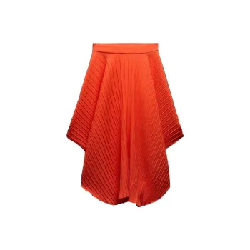 ZARA Casual Long Skirts Women's Red Orange