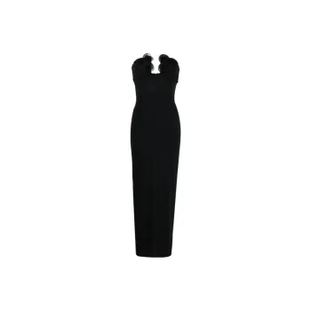 Magda Butrym Floral-appliqué Strapless Maxi Dress