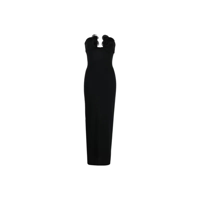 Magda Butrym Floral-appliqué Strapless Maxi Dress-0