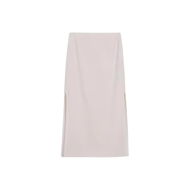 Massimo Dutti Casual Long Skirt Women's Ecru-0