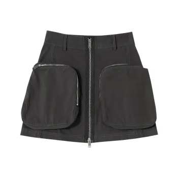 SOON FLOWER Cargo Short Skirts Women's Dark Gray