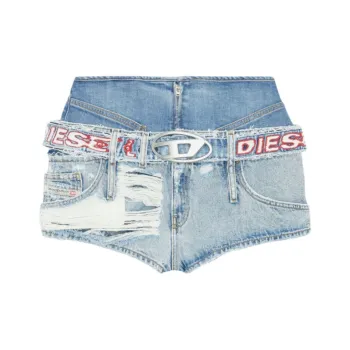 DIESEL DIESEL OVAL D Series Denim Shorts Women's Blue