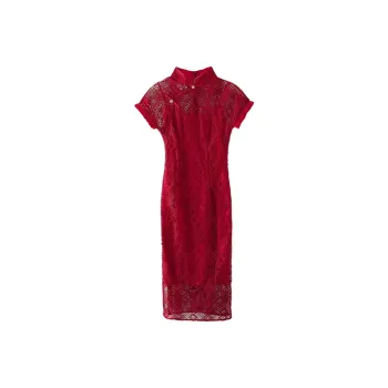 JINYE ORIENTAL Cheongsam Women's Burgundy