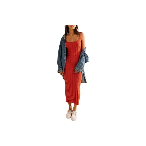 FREE PEOPLE Santos Sweater Midi Slip Dresses Women's Summer Fig