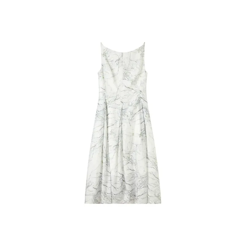 SENTUBILA Slip Dress Women's White Marble-0