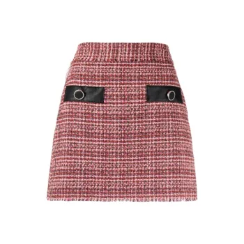 PINKO Leather Short Skirts Women's Red