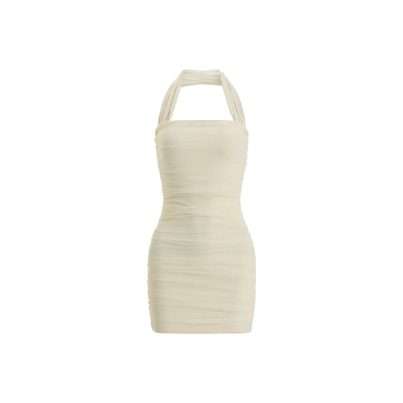 PAIN OR PLEASURE Summer Sleeveless Dress Women's Apricot-0