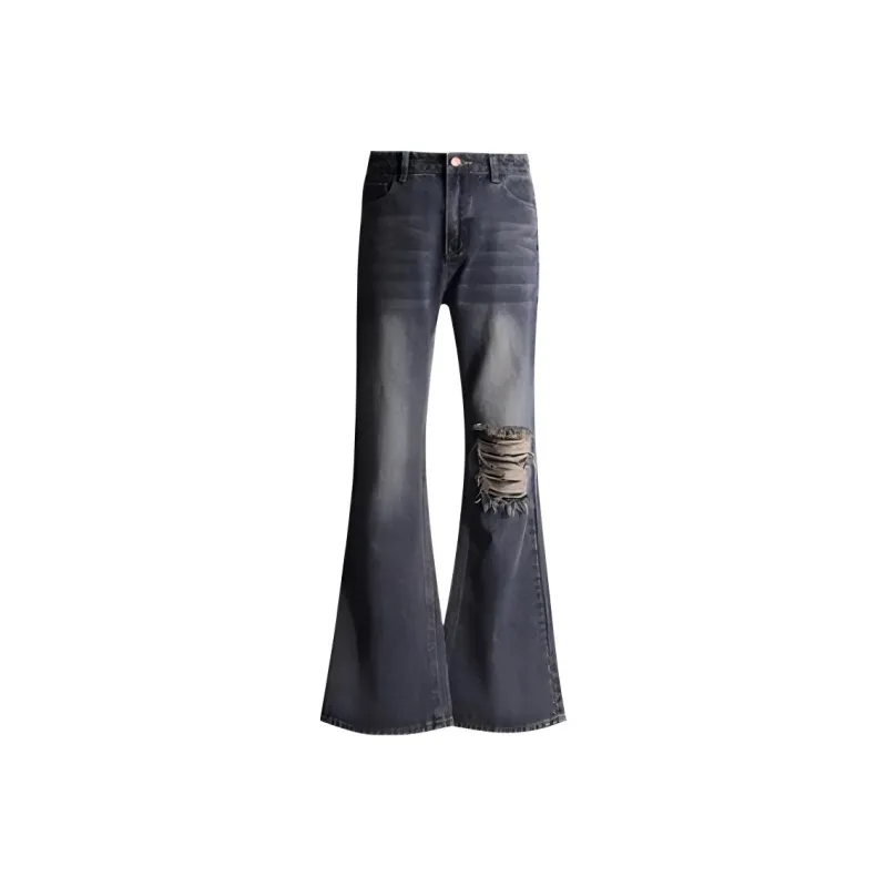 YINLEI Jeans Women's Rebel Gray Blue-0