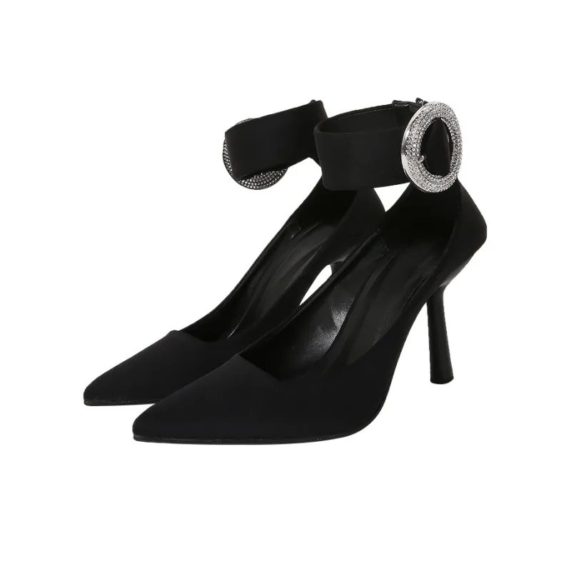 TADSW Slim Heel High Heels Women's Black-2