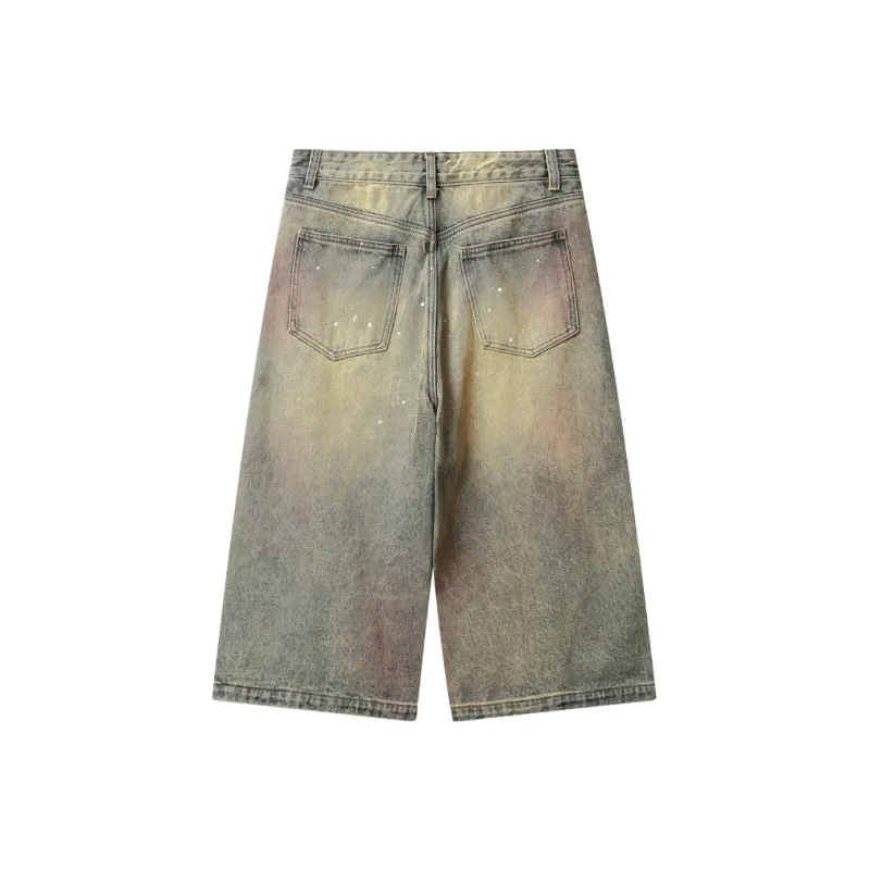 HKRXEC Denim Shorts Unisex Nostalgic Blue-1