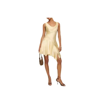 REFORMATION Kalmia Silk Dress Sleeveless Dress Women's Gold
